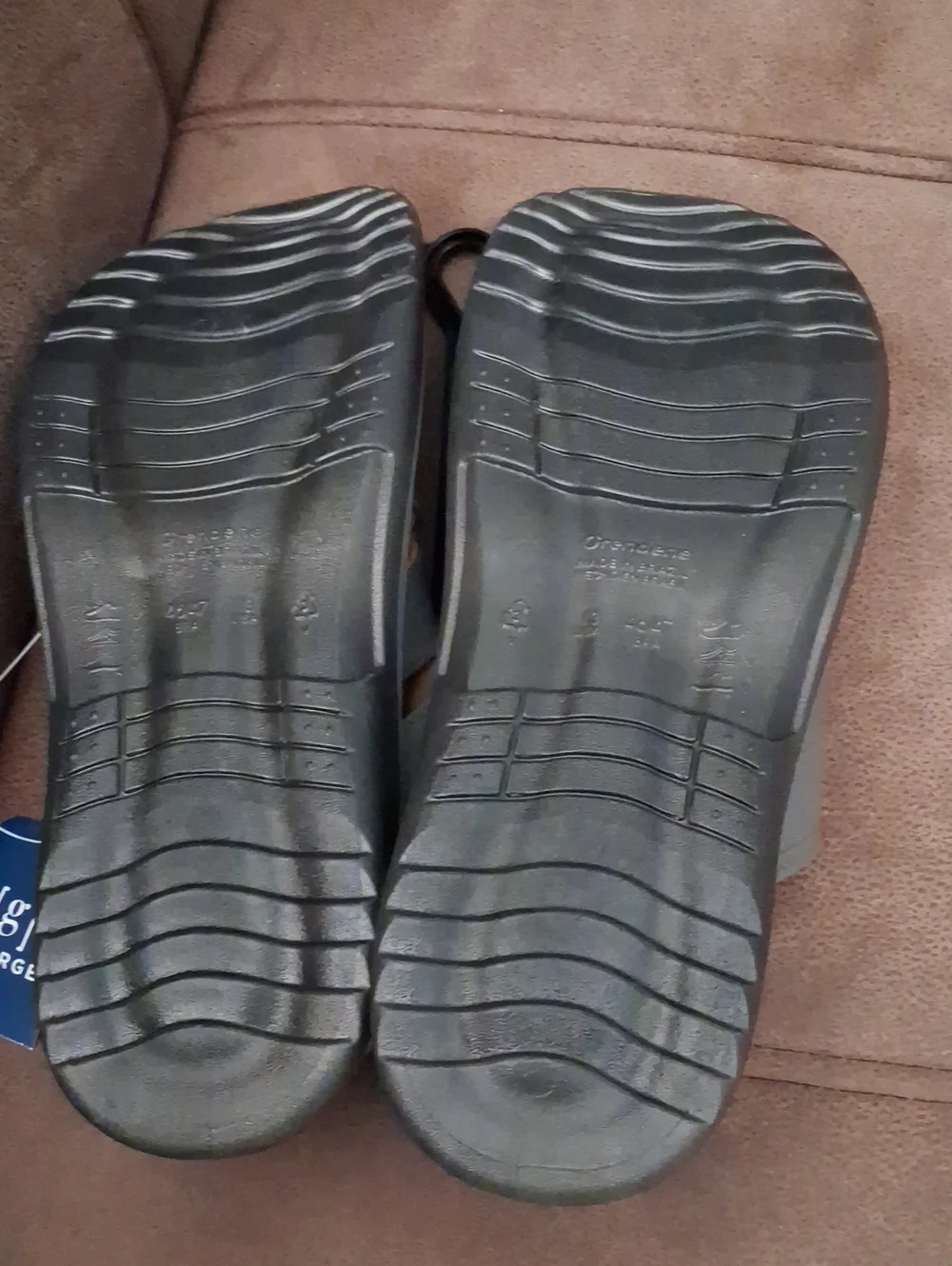 George Men's Grey Crisscross Slide Sandals Size 13